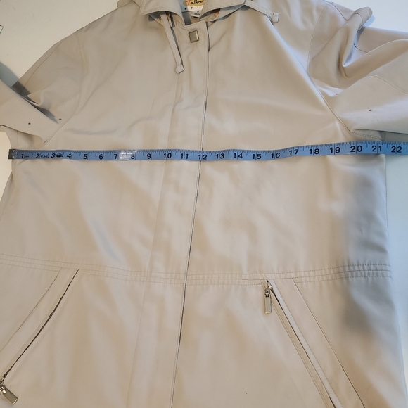 Talbots Petites Womens Minimalist Neutral Jacket With Hood - Picture 4 of 9